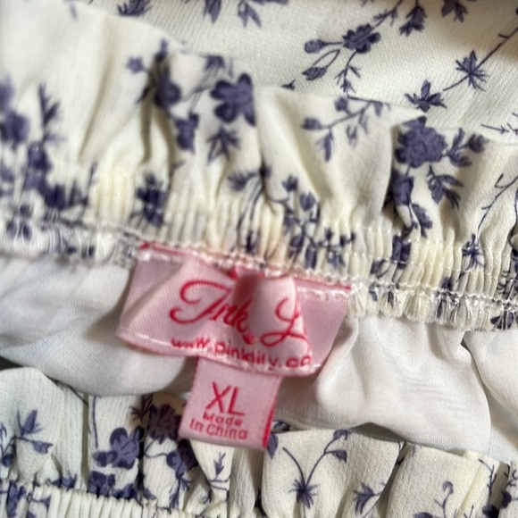 Pink Lily Floral Off Shoulder Maxi Shirred Waist Peasant Dress - Picture 7 of 7